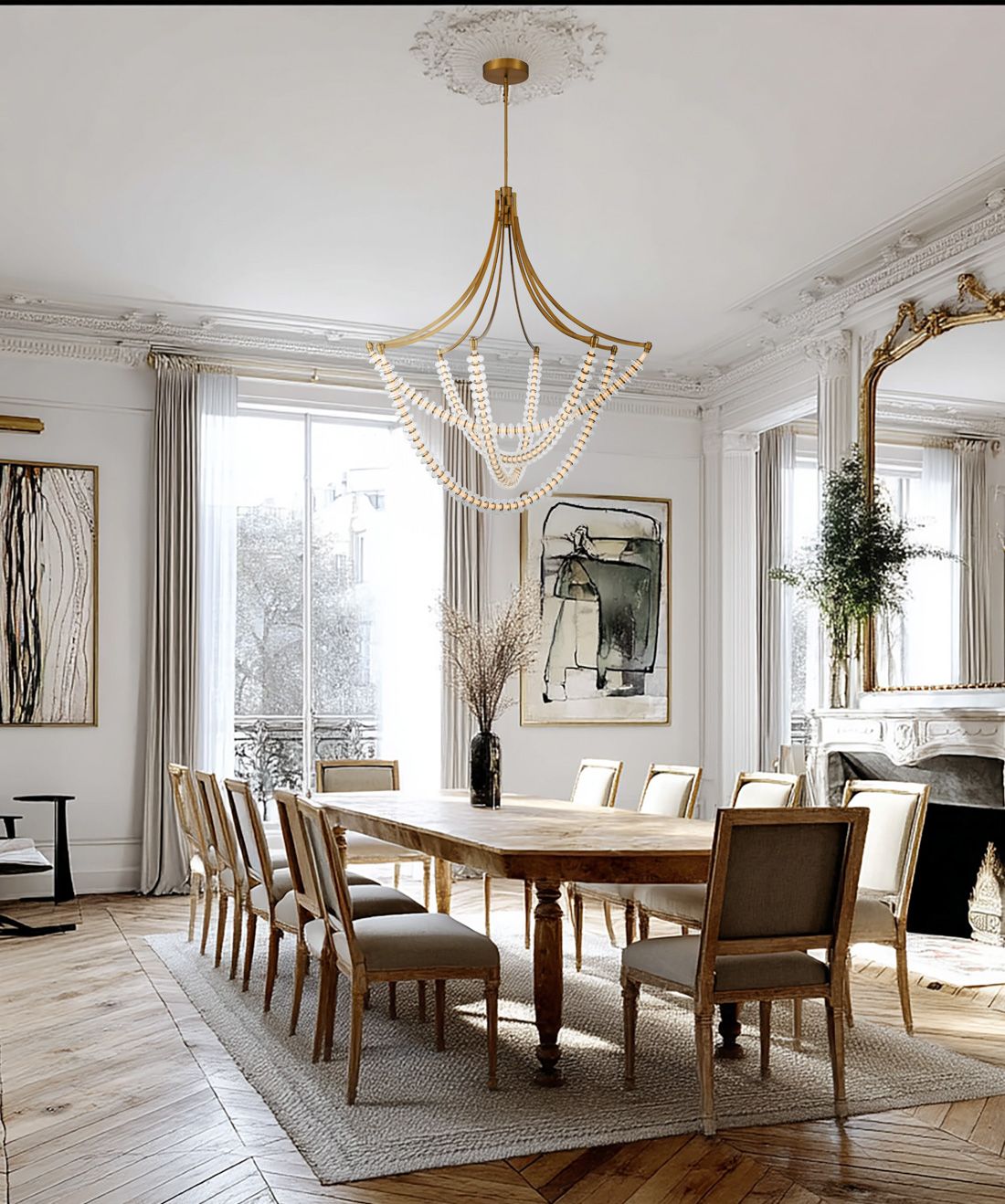 Image 7 Minka-Lavery Pearl LED 49.25-in Legacy Brass Chandelier with Glass Shade more views
