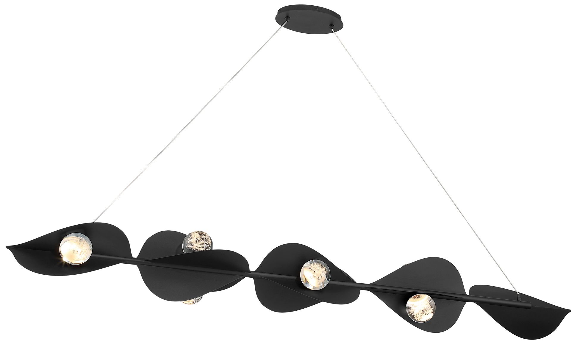 Image 3 Minka Lavery Pod LED 61.75-in Coal Black Linear Chandelier with Shade more views