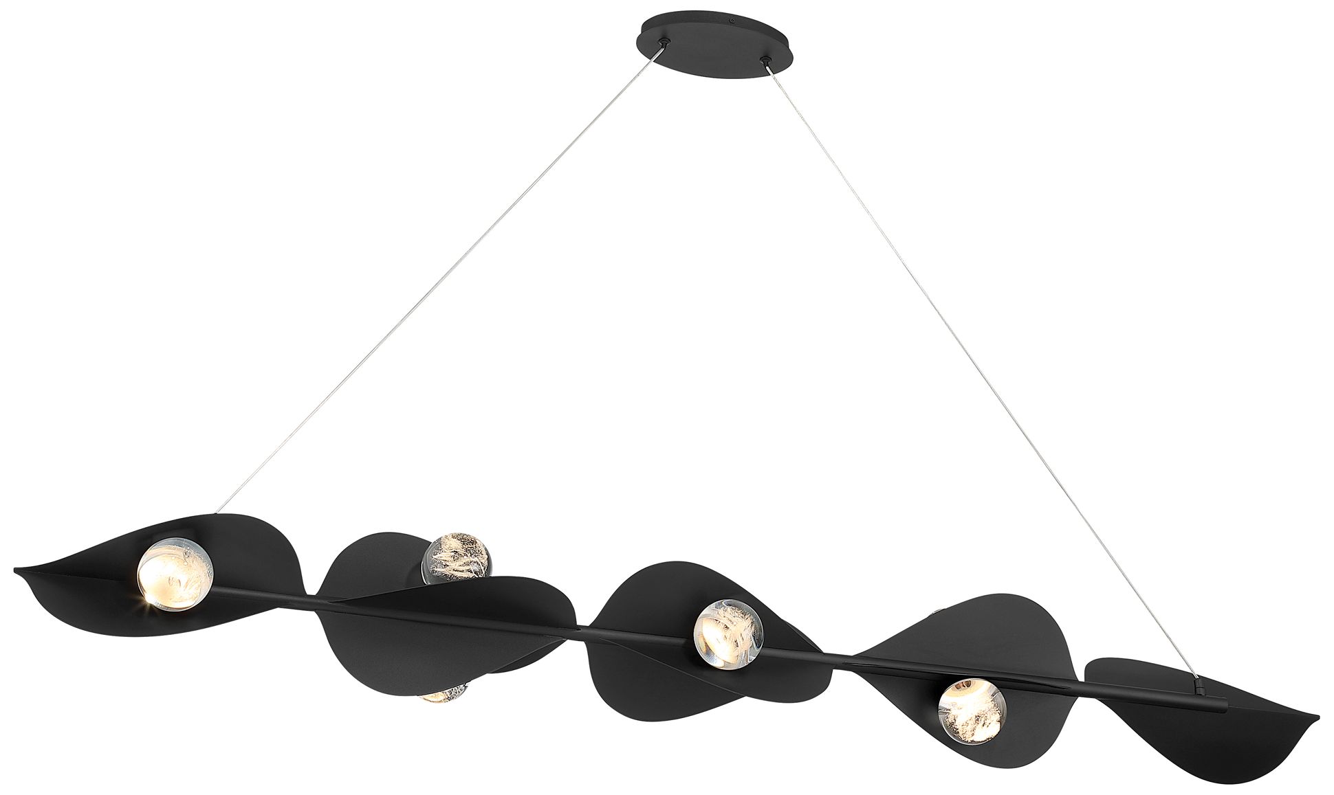 Image 5 Minka Lavery Pod LED 61.75-in Coal Black Linear Chandelier with Shade more views