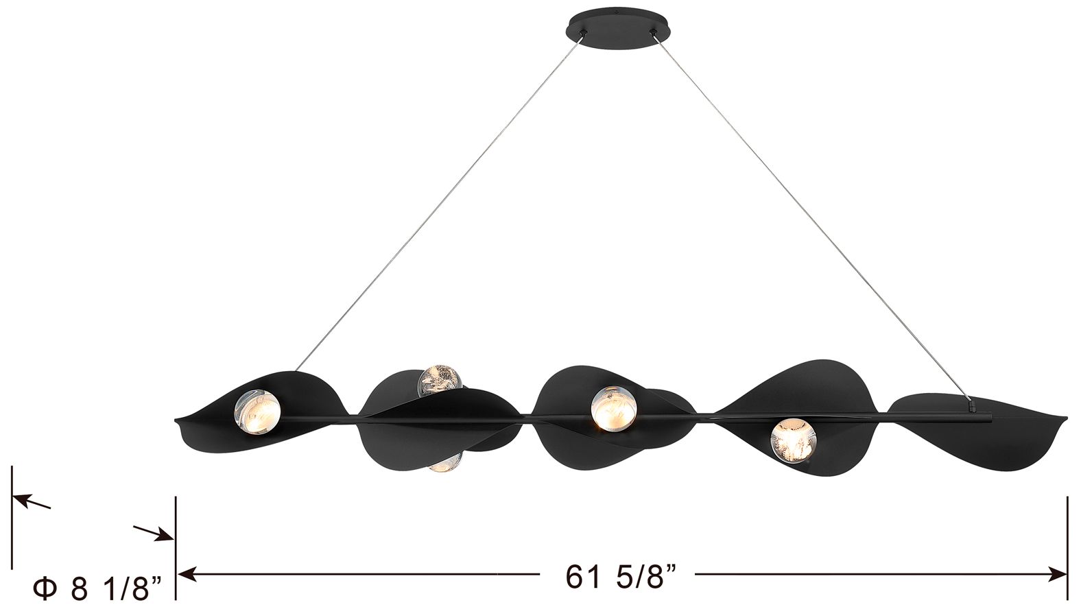 Image 6 Minka Lavery Pod LED 61.75-in Coal Black Linear Chandelier with Shade more views