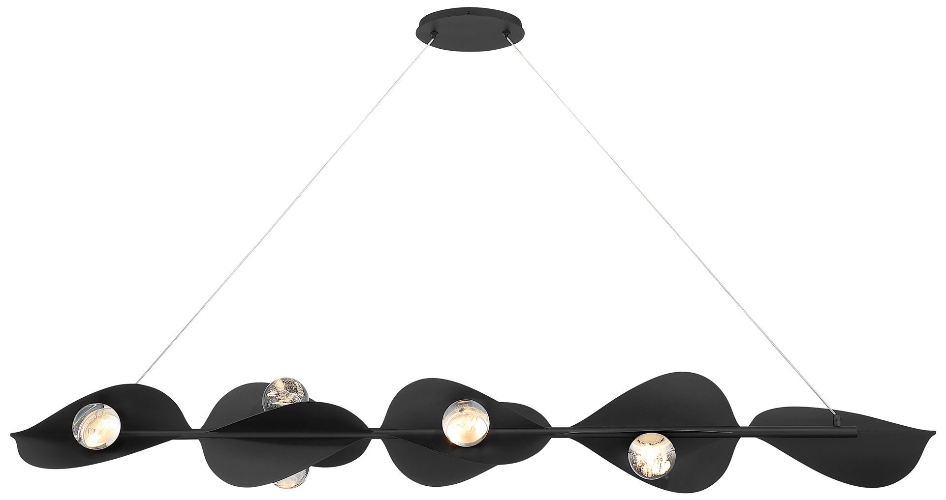 Minka Lavery Pod LED 61.75-in Coal Black Linear Chandelier with Shade