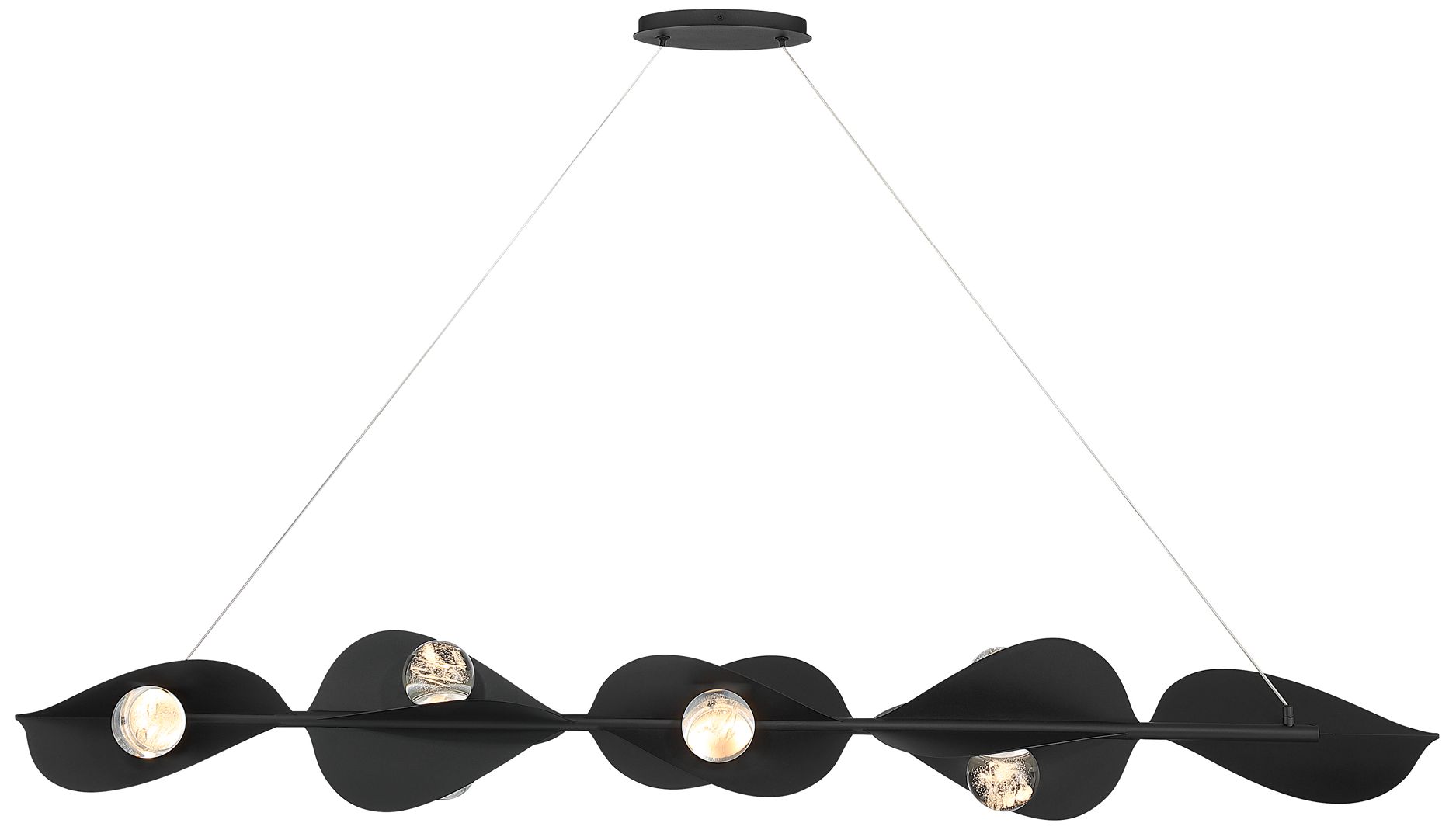 Minka Lavery Pod LED 61.75-in Coal Black Linear Chandelier with Shade