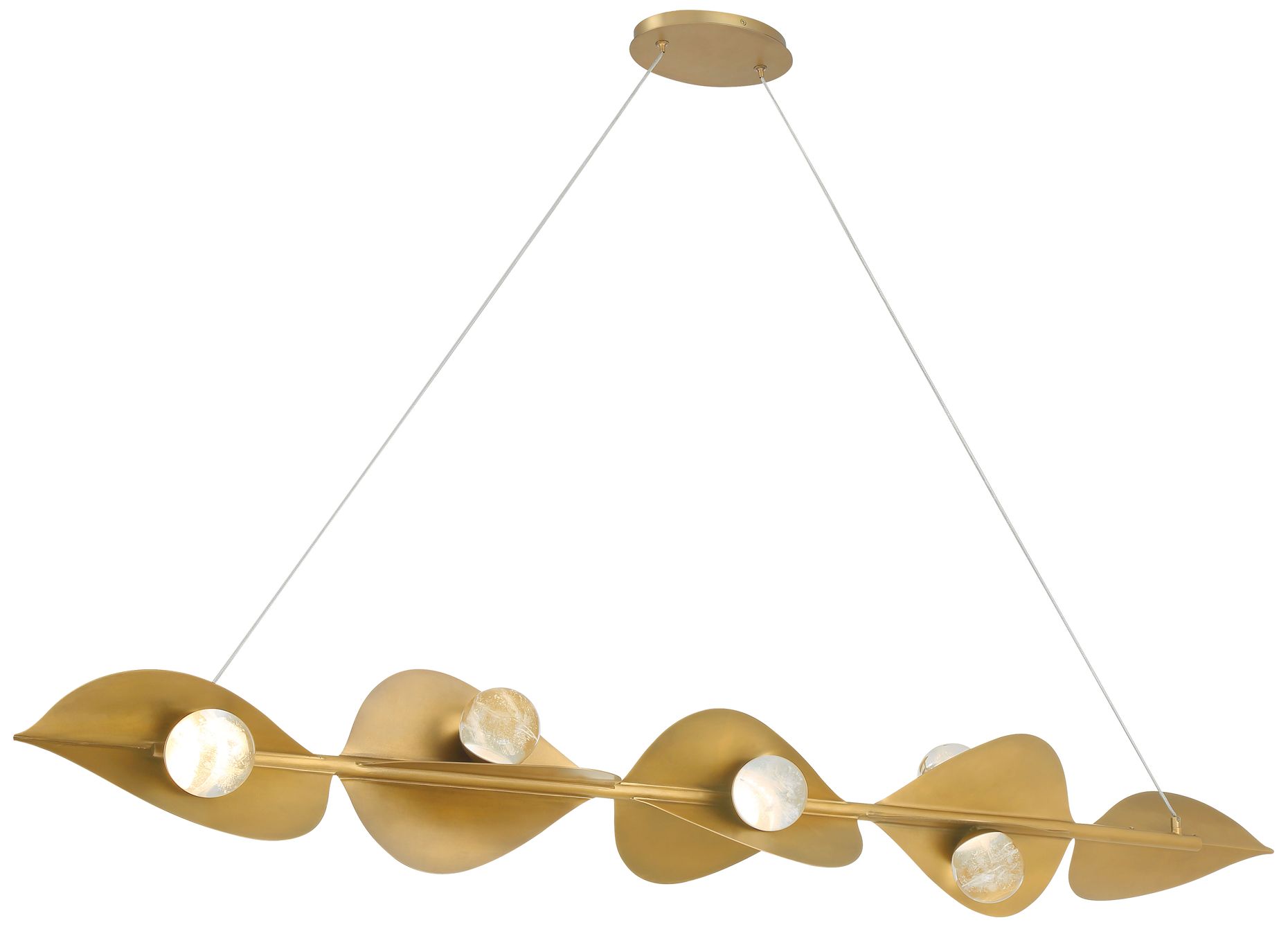 Image 2 Minka-Lavery Pod LED 61.75-in Legacy Brass Linear Chandelier with Shades