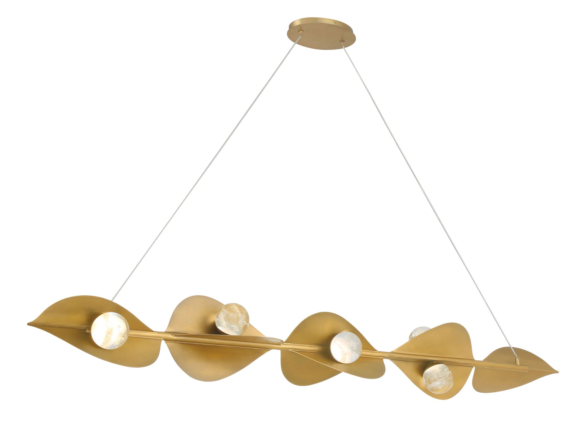 Image 6 Minka-Lavery Pod LED 61.75-in Legacy Brass Linear Chandelier with Shades more views