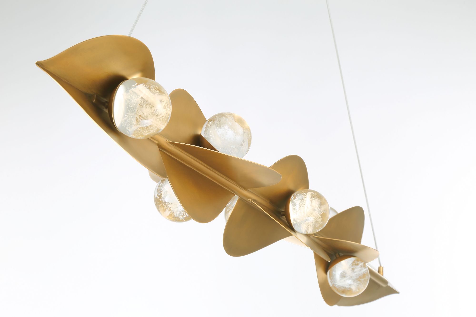 Image 7 Minka-Lavery Pod LED 61.75-in Legacy Brass Linear Chandelier with Shades more views