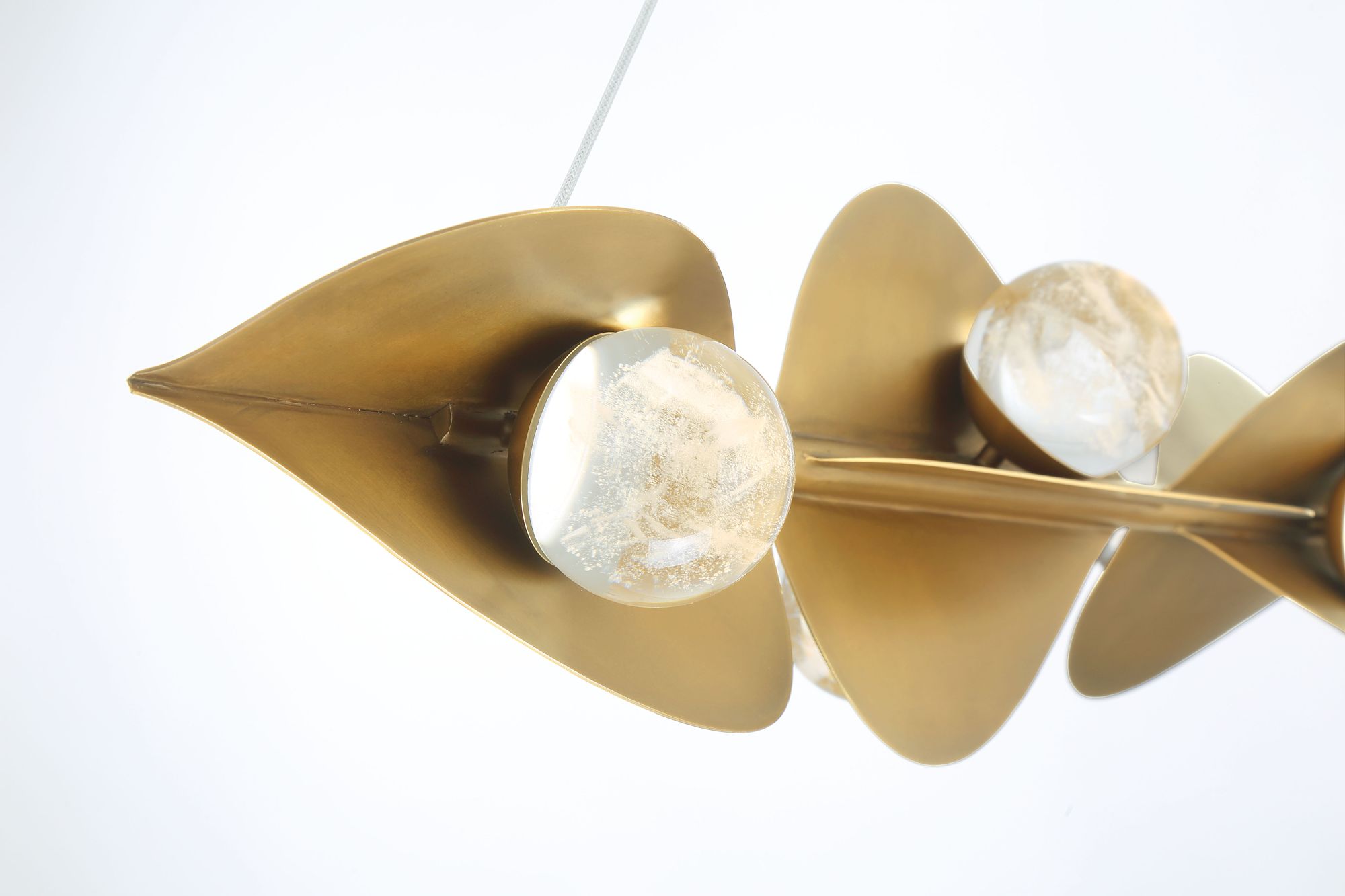 Minka-Lavery Pod LED 61.75-in Legacy Brass Linear Chandelier with Shades