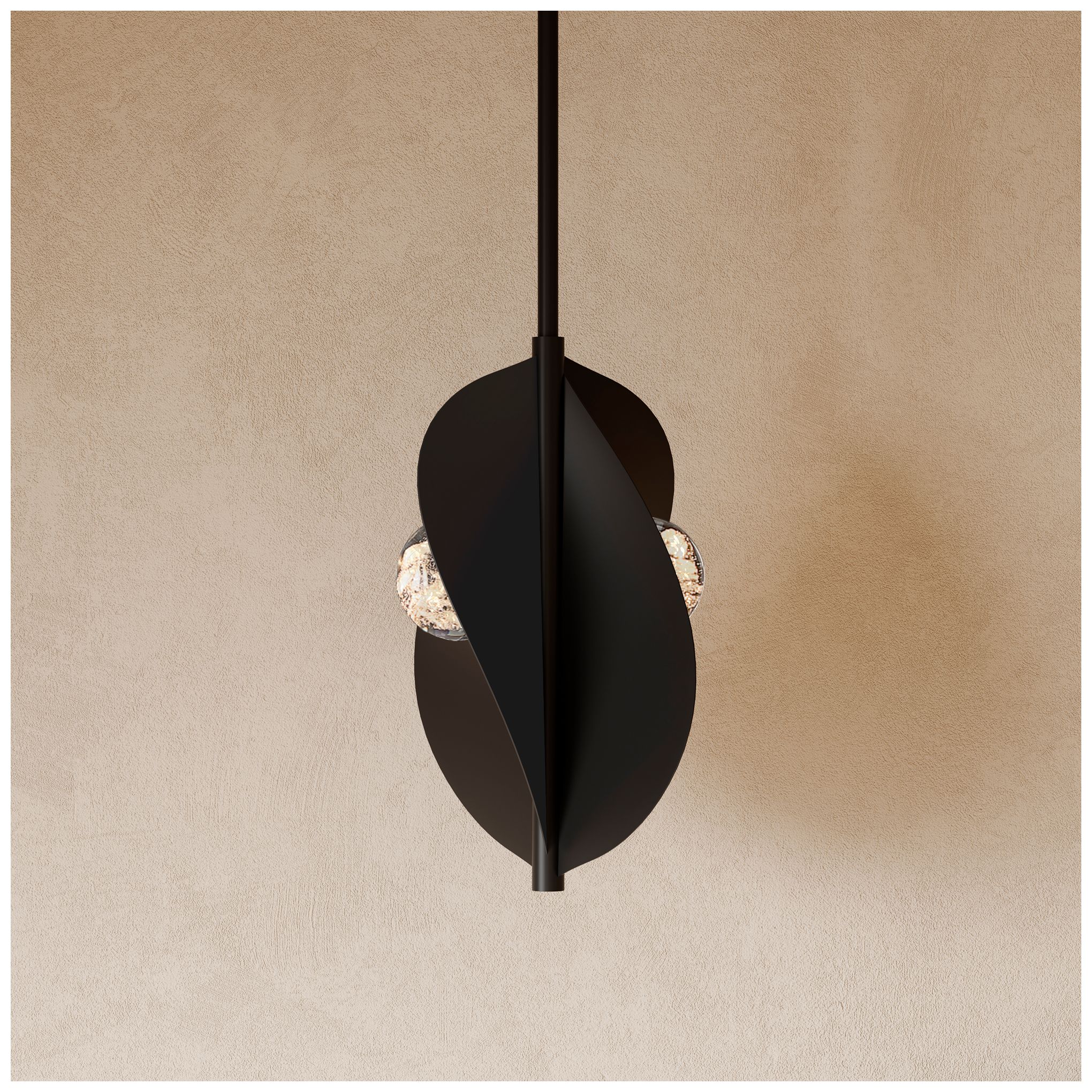 Image 2 Minka Lavery Pod LED 8.25-in Sand Coal Black Pendant with Glass Shade more views