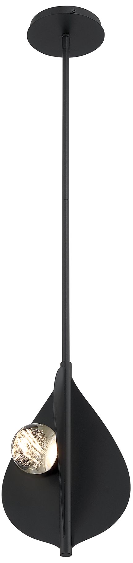 Image 5 Minka Lavery Pod LED 8.25-in Sand Coal Black Pendant with Glass Shade more views