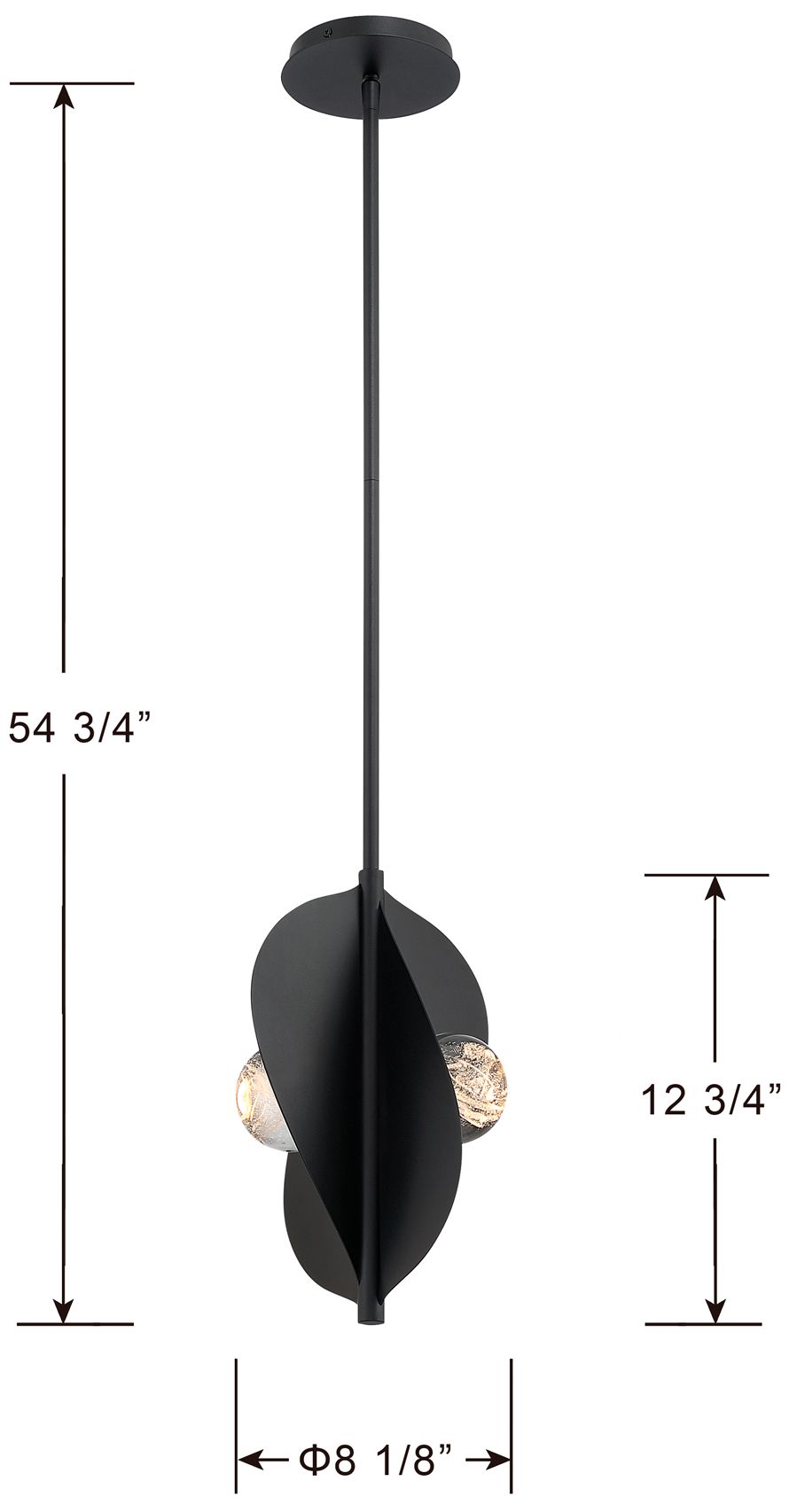 Image 6 Minka Lavery Pod LED 8.25-in Sand Coal Black Pendant with Glass Shade more views