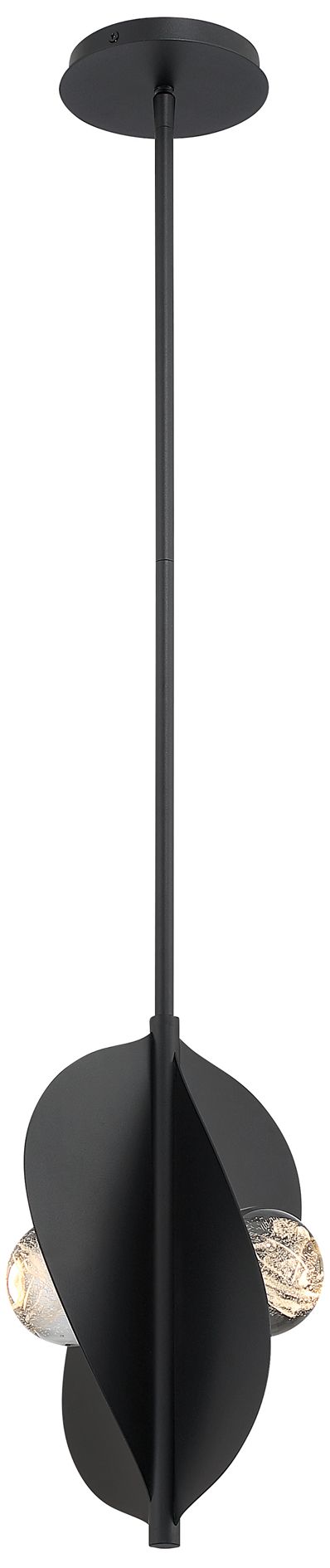 Minka Lavery Pod LED 8.25-in Sand Coal Black Pendant with Glass Shade
