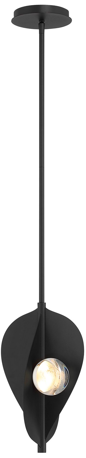 Minka Lavery Pod LED 8.25-in Sand Coal Black Pendant with Glass Shade