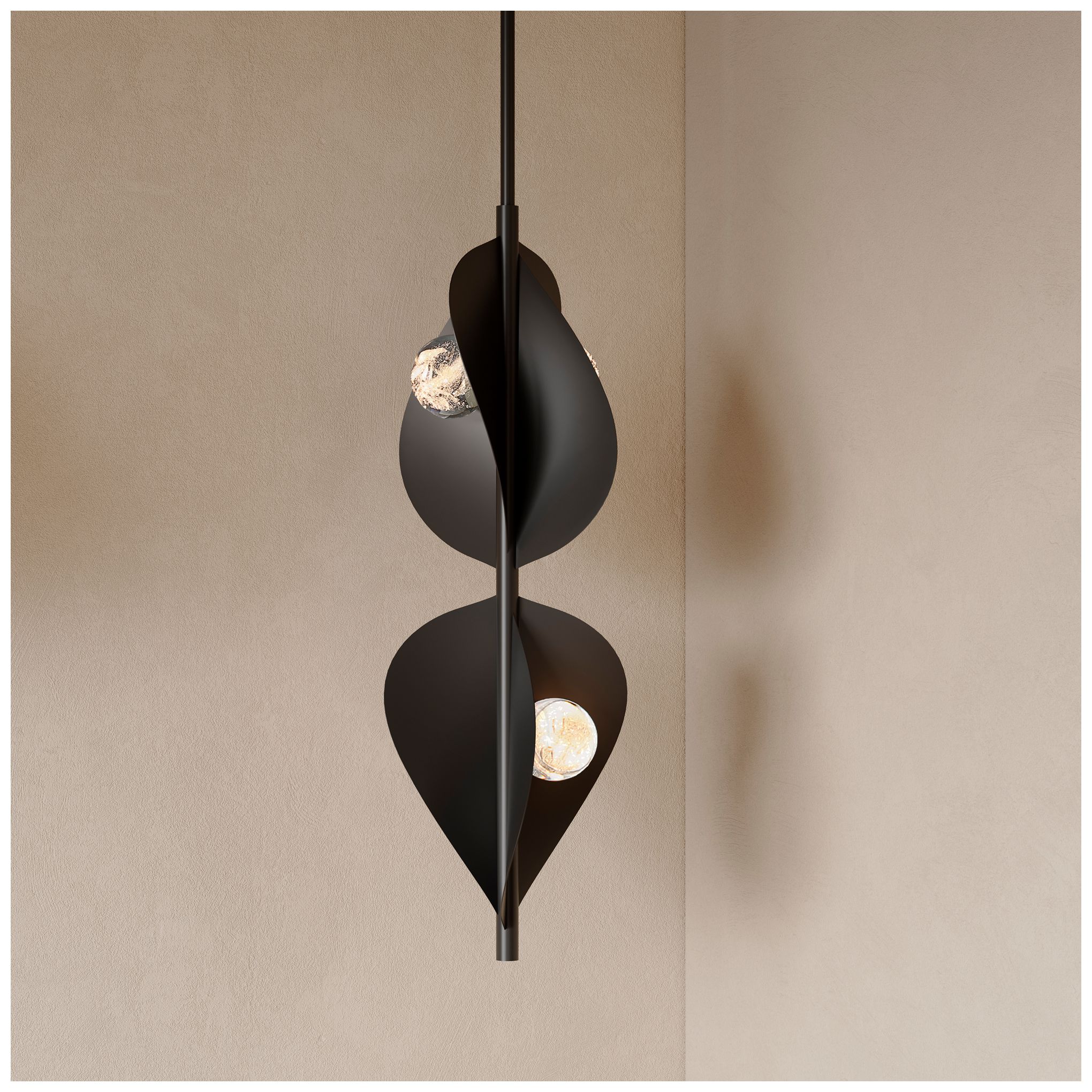 Thumbnail2 of Minka Lavery Pod LED 8.25-in Sand Coal Black Pendant with Glass Shade more views
