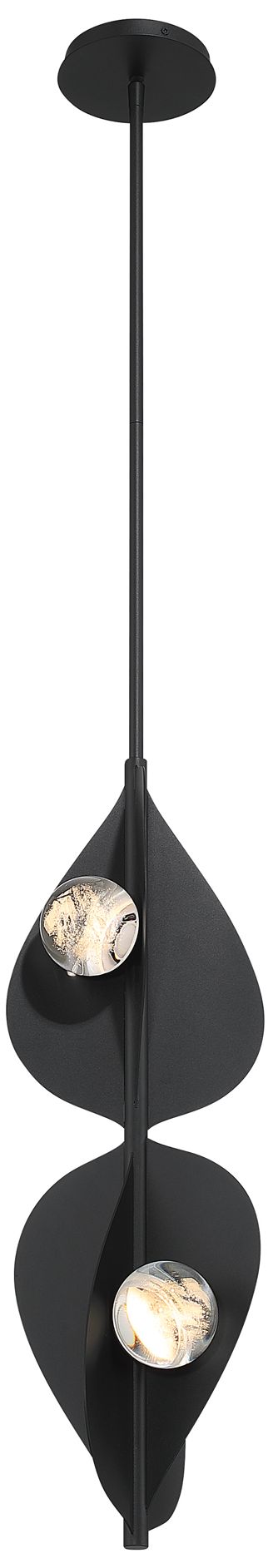 Minka Lavery Pod LED 8.25-in Sand Coal Black Pendant with Glass Shade
