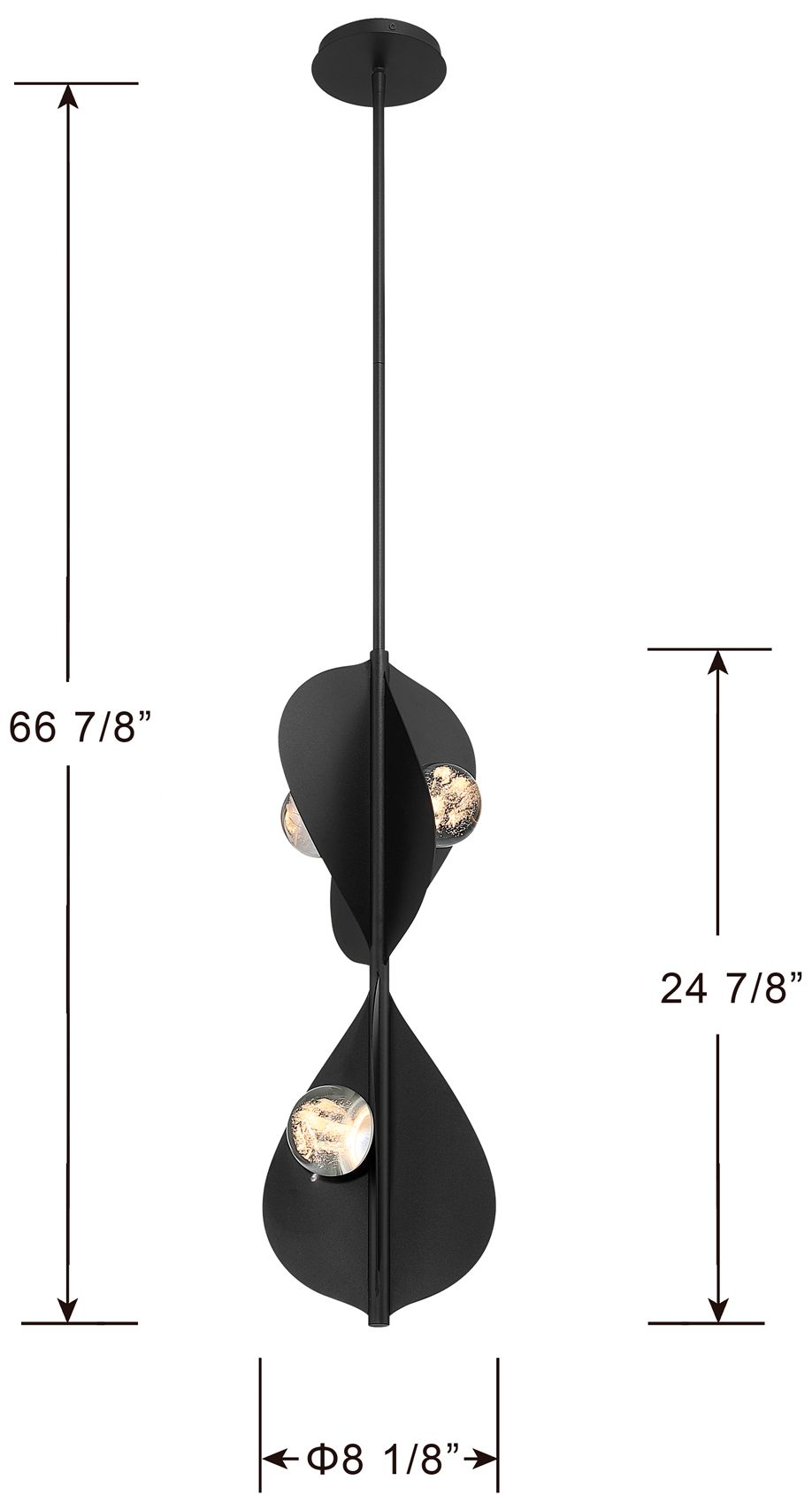 Minka Lavery Pod LED 8.25-in Sand Coal Black Pendant with Glass Shade