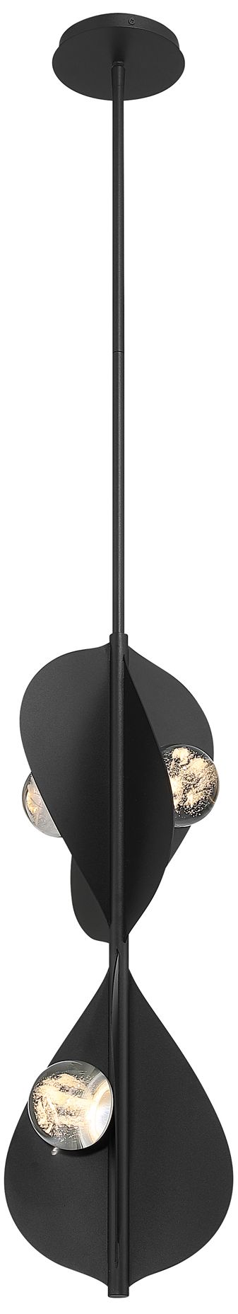 Minka Lavery Pod LED 8.25-in Sand Coal Black Pendant with Glass Shade