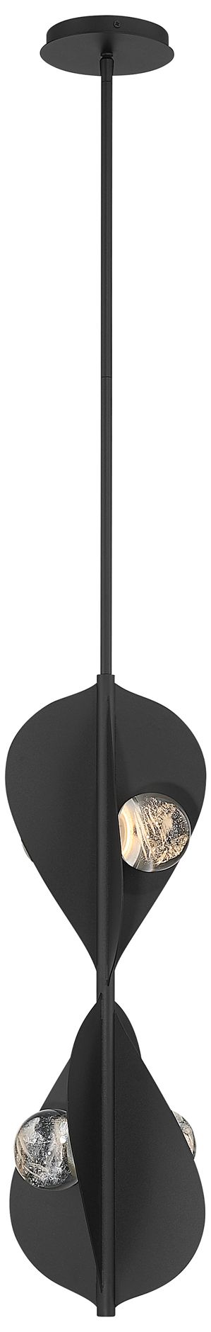 Minka Lavery Pod LED 8.25-in Sand Coal Black Pendant with Glass Shade