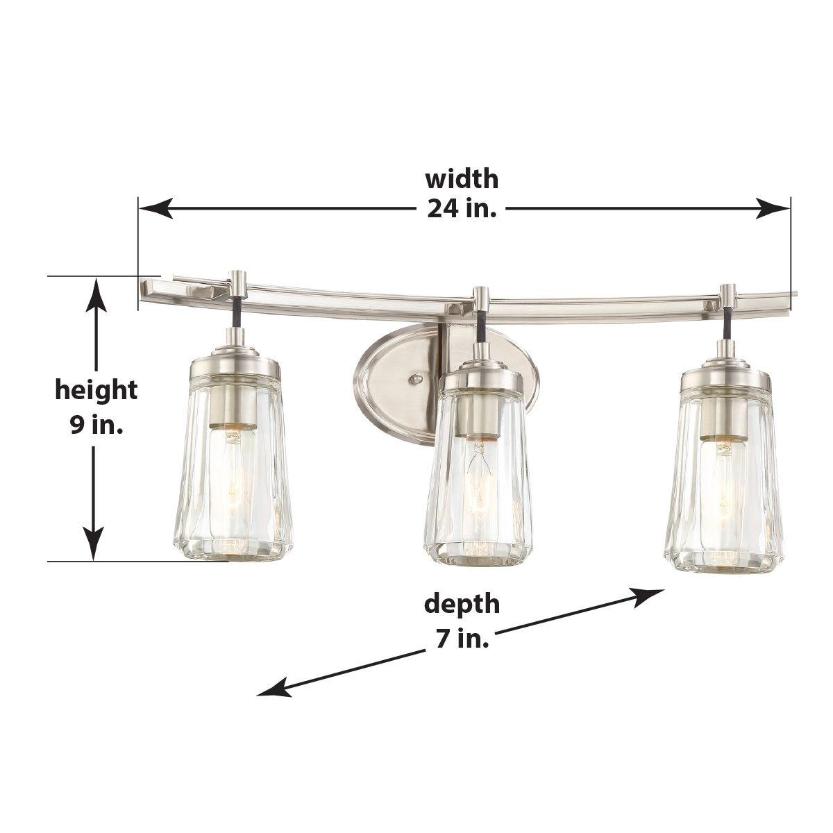 Minka Lavery Poleis 24" Wide Brushed Nickel 3-Light Bath Vanity Light