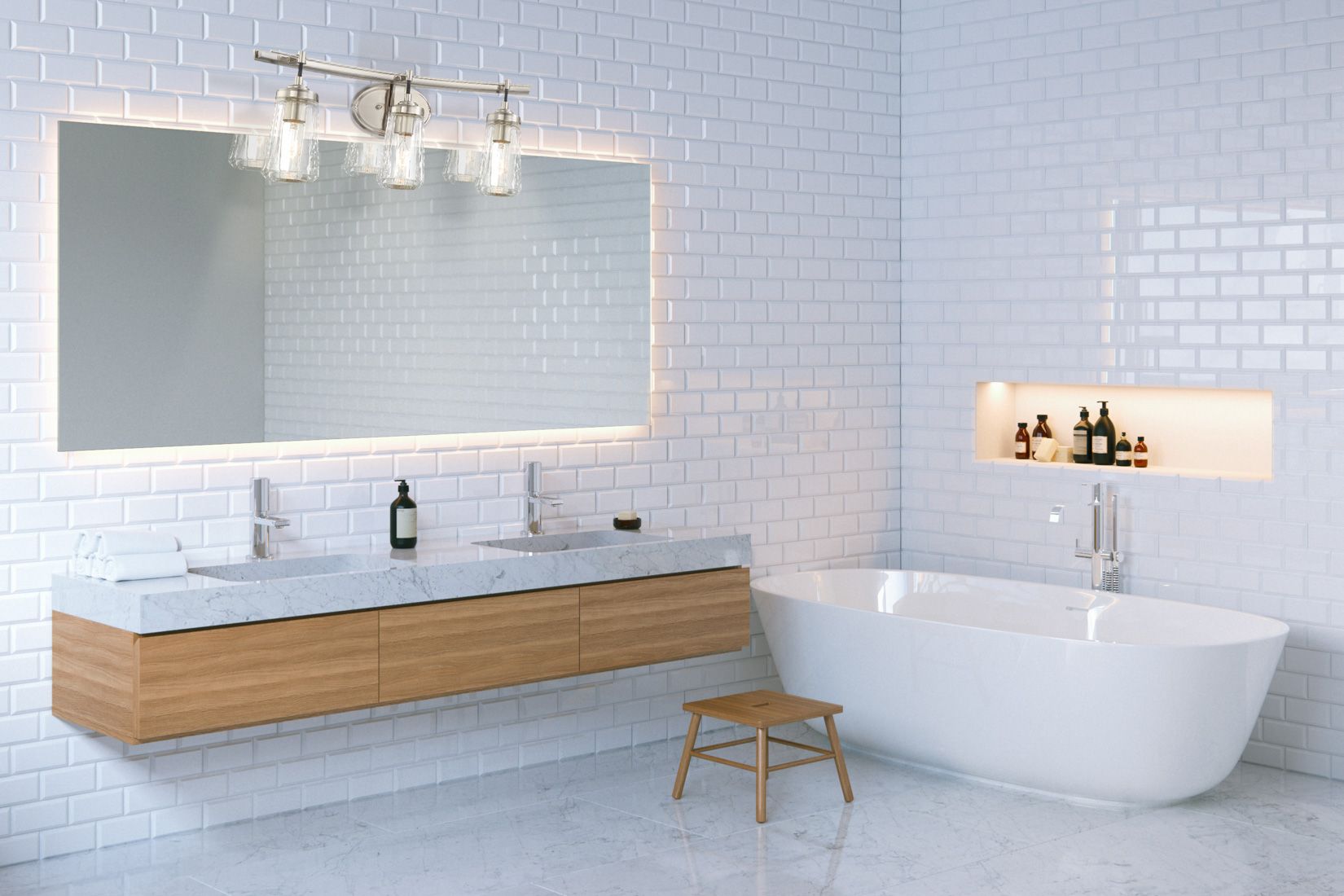 Image 3 Minka-Lavery Poleis 3-Light Brushed Nickel Bath more views