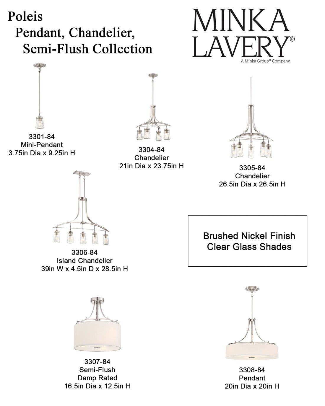 Minka-Lavery Poleis 3-Light Brushed Nickel Bath