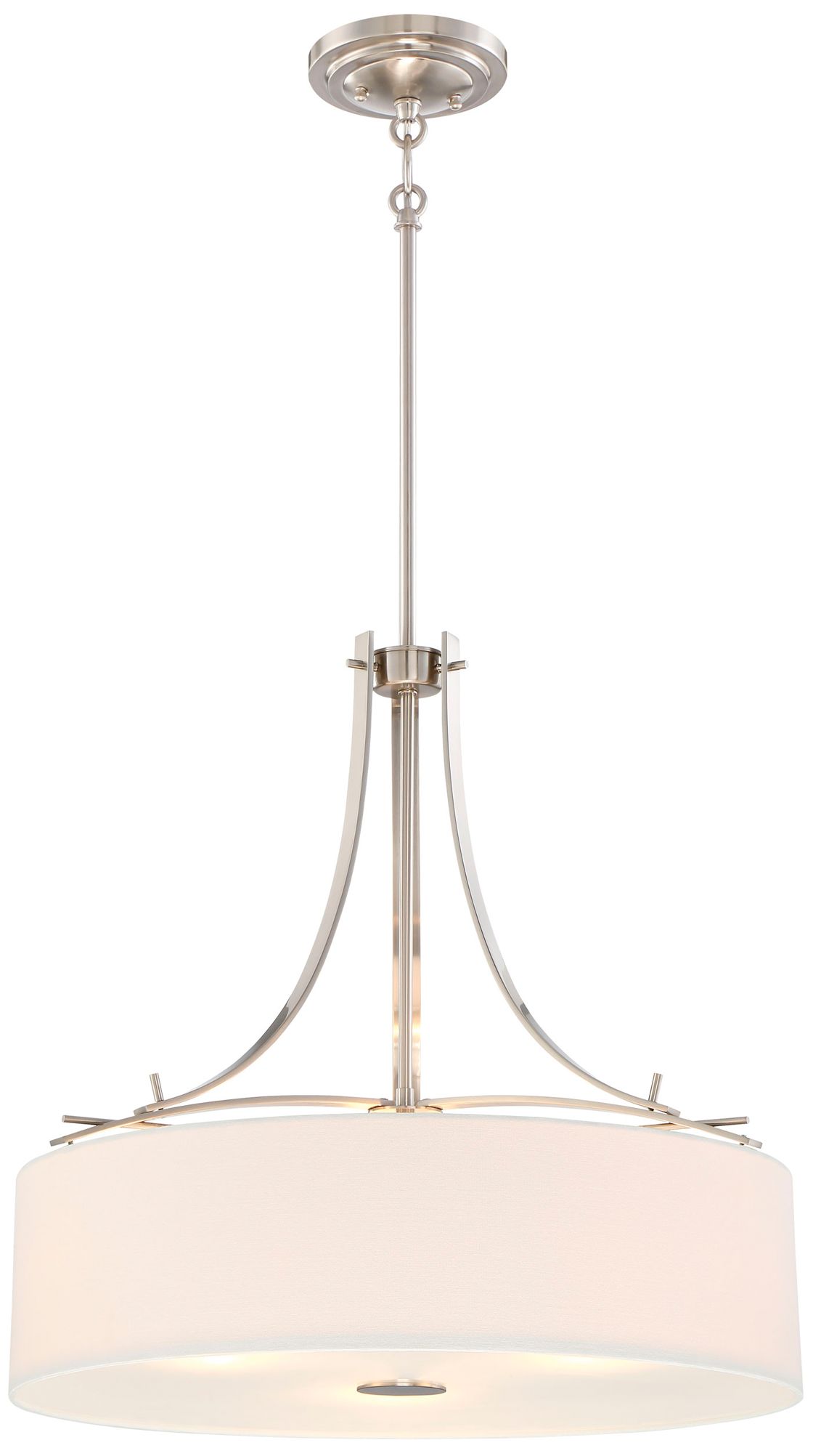 Minka-Lavery Poleis 3-Light Brushed Nickel Pendant with Fabric Shade