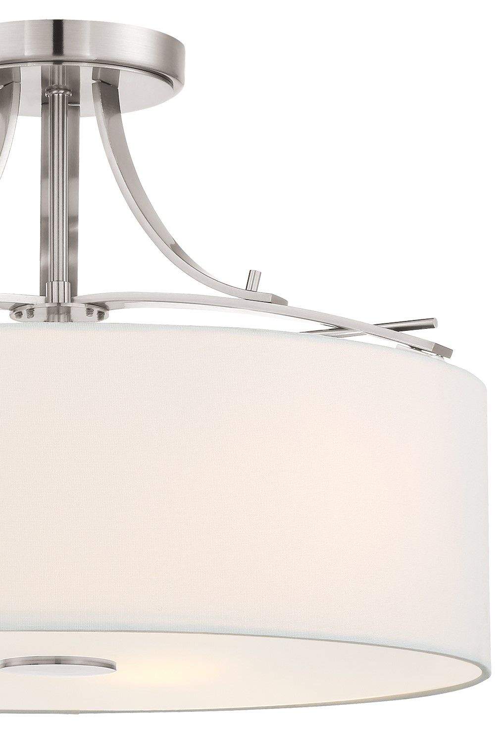 Image 3 Minka-Lavery Poleis 3-Light Brushed Nickel Semi Flush with Fabric Shade more views