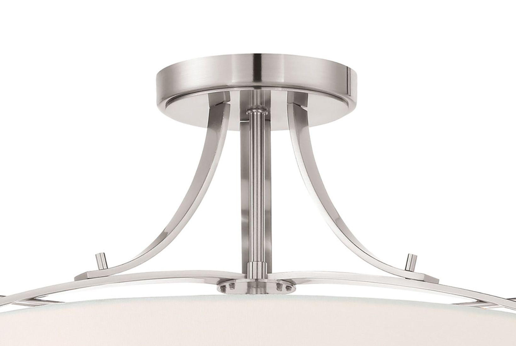 Image 4 Minka-Lavery Poleis 3-Light Brushed Nickel Semi Flush with Fabric Shade more views