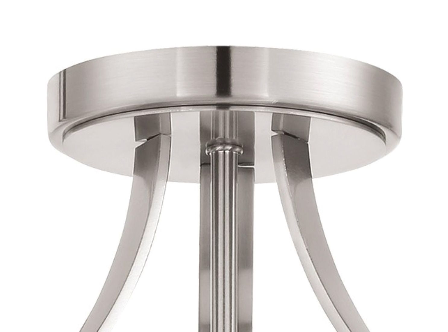 Image 5 Minka-Lavery Poleis 3-Light Brushed Nickel Semi Flush with Fabric Shade more views