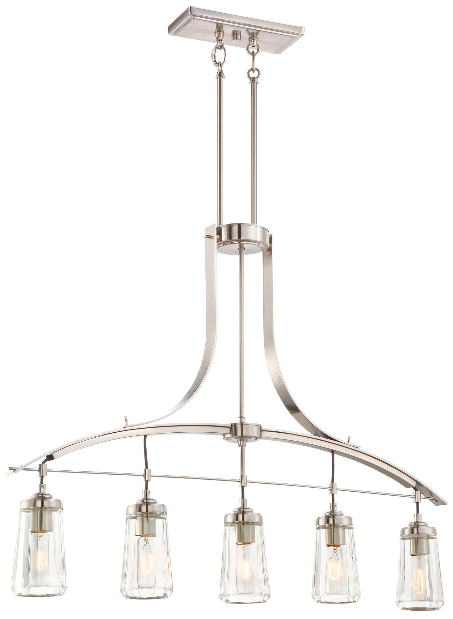 Image 2 Minka-Lavery Poleis 5-Light Brushed Nickel Island Chandelier