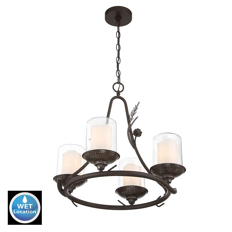 Image 5 Minka-Lavery Ponderosa Ridge 4-Light Spruce and Silver Chandelier more views
