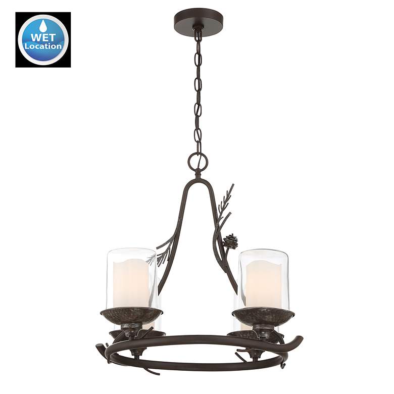 Image 6 Minka-Lavery Ponderosa Ridge 4-Light Spruce and Silver Chandelier more views