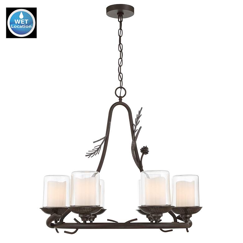 Image 7 Minka-Lavery Ponderosa Ridge 4-Light Spruce and Silver Chandelier more views
