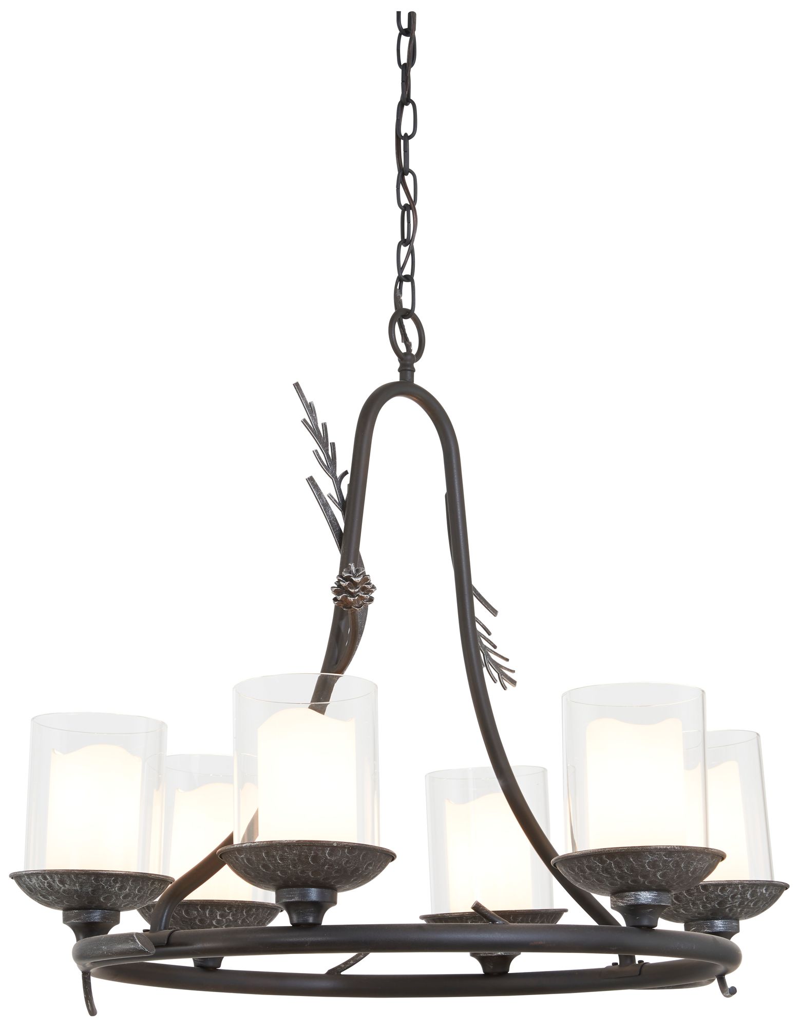 Image 2 Minka-Lavery Ponderosa Ridge 6-Light Spruce and Silver Chandelier