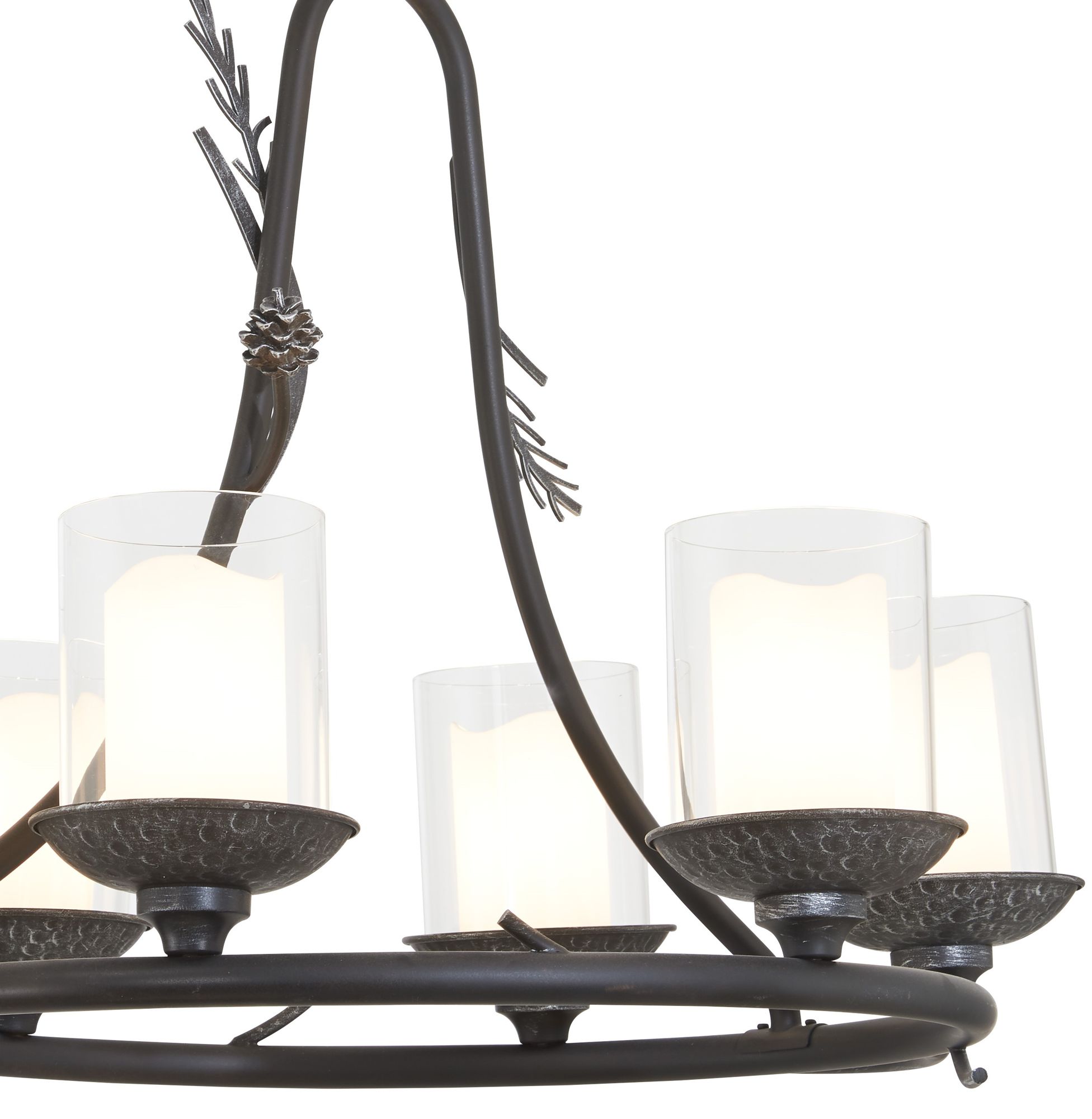 Image 3 Minka-Lavery Ponderosa Ridge 6-Light Spruce and Silver Chandelier more views