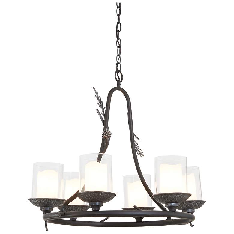 Image 2 Minka-Lavery Ponderose Ridge 6-Light Spruce and Silver Chandelier