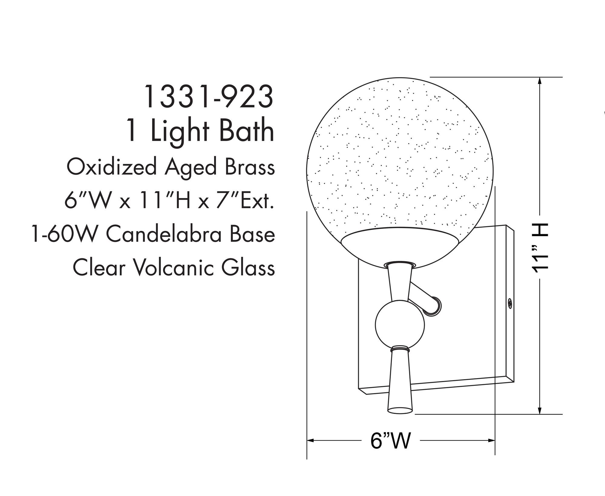 Minka-Lavery Populuxe 1-Light Oxidized Aged Brass Bath Vanity