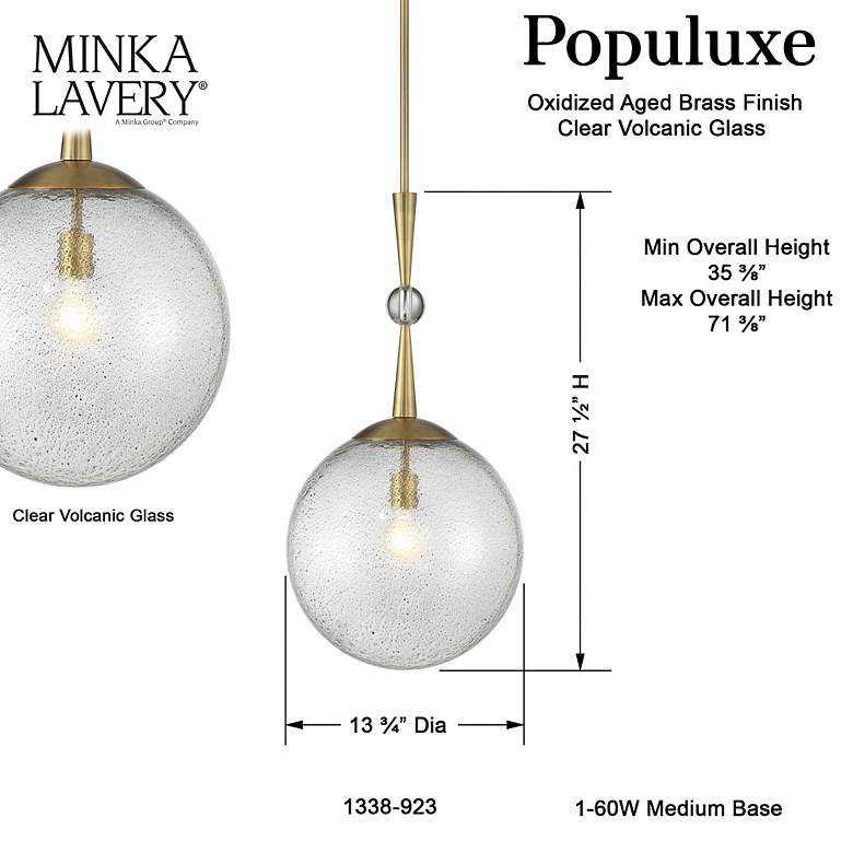 Image 5 Minka-Lavery Populuxe 1-Light Oxidized Aged Brass Pendant more views