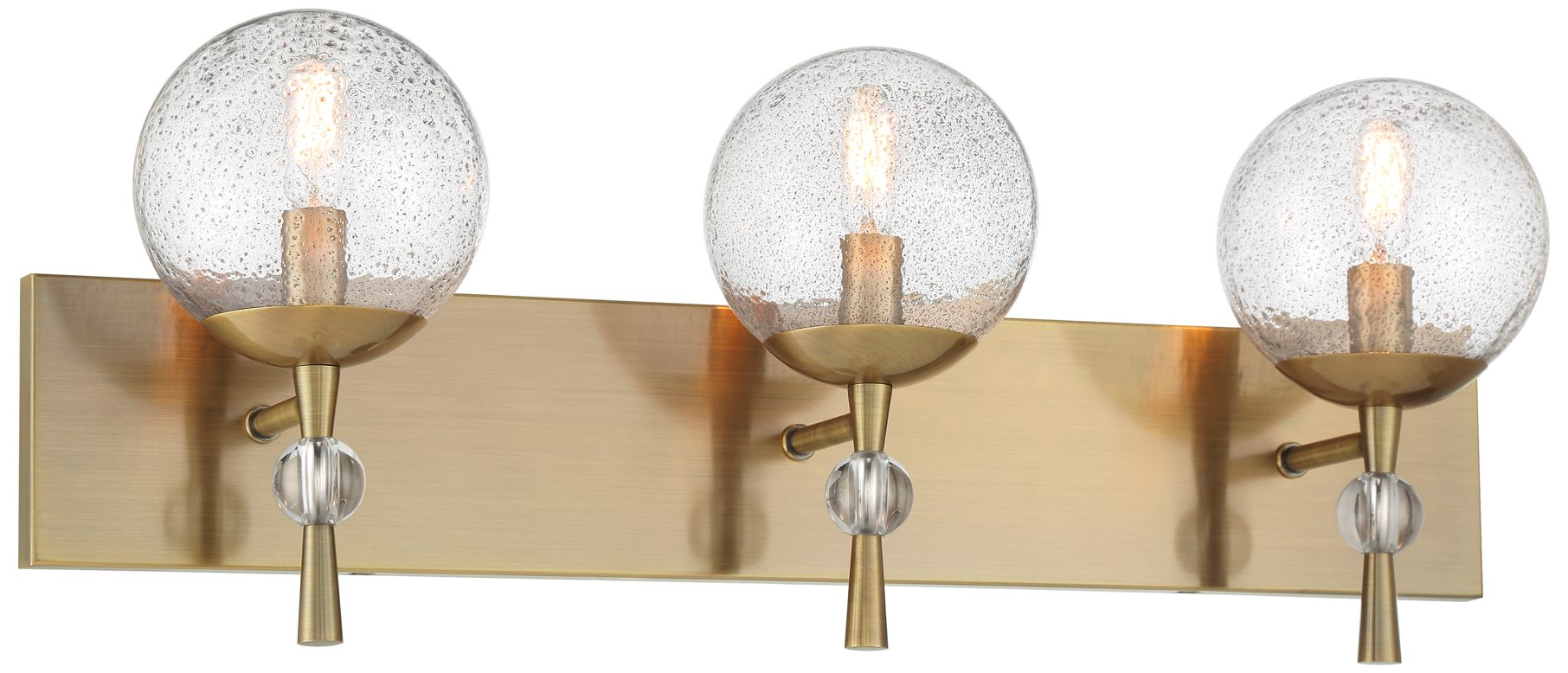 Image 2 Minka-Lavery Populuxe 3-Light Oxidized Aged Brass Vanity with Glass Shades