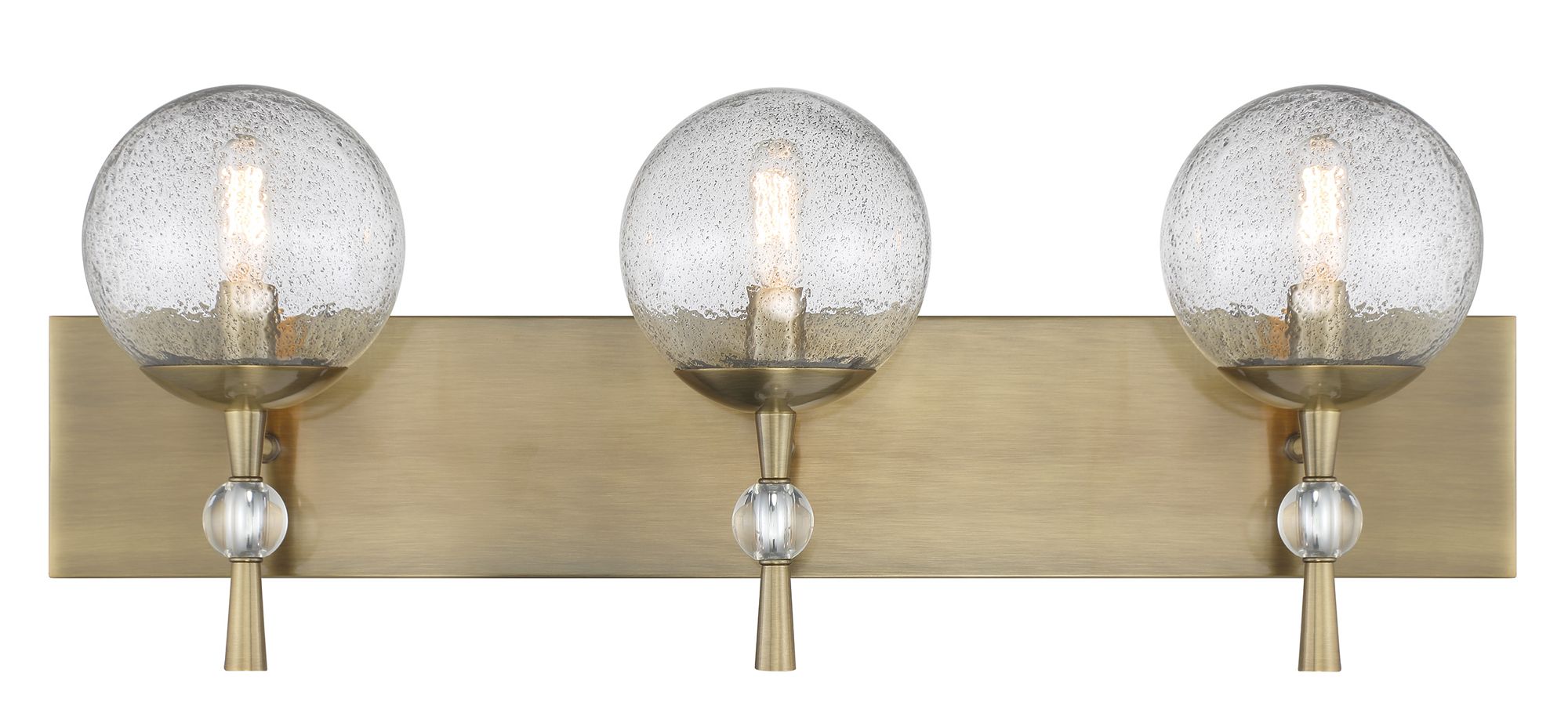 Image 4 Minka-Lavery Populuxe 3-Light Oxidized Aged Brass Vanity with Glass Shades more views