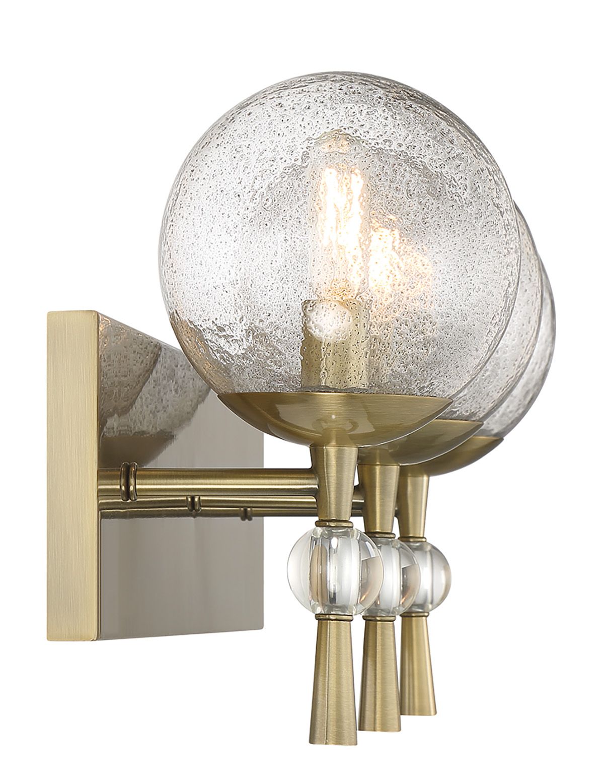 Image 5 Minka-Lavery Populuxe 3-Light Oxidized Aged Brass Vanity with Glass Shades more views