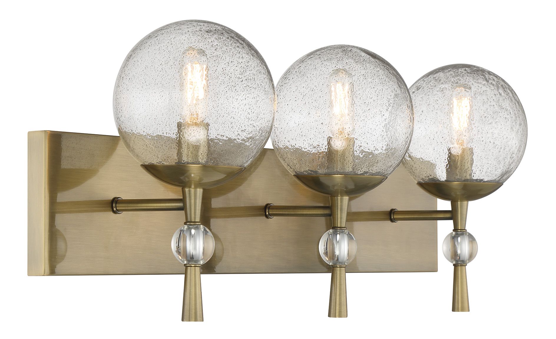 Image 6 Minka-Lavery Populuxe 3-Light Oxidized Aged Brass Vanity with Glass Shades more views
