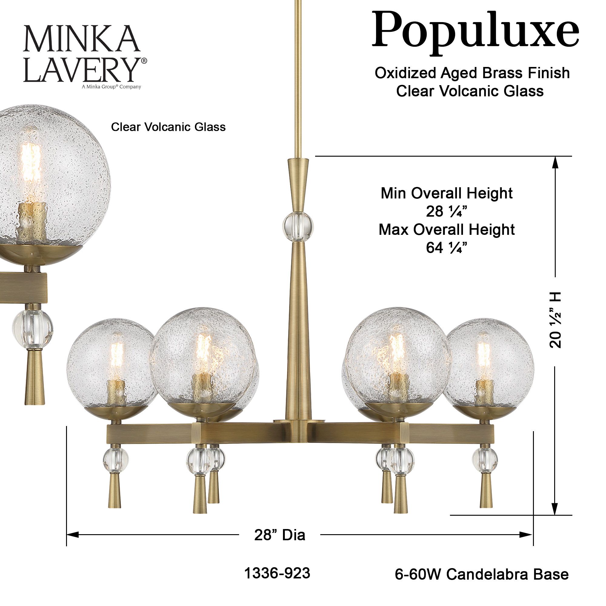 Image 5 Minka-Lavery Populuxe 6-Light Oxidized Aged Brass Chandelier more views