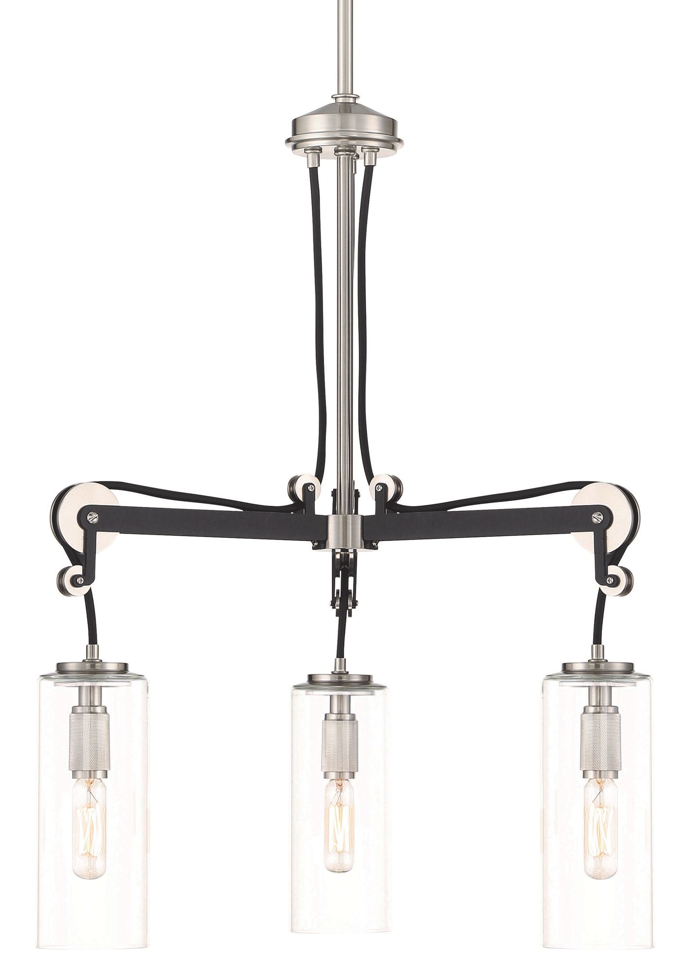 Image 3 Minka-Lavery Pullman Junction 3-Light Coal and Nickel Chandelier more views