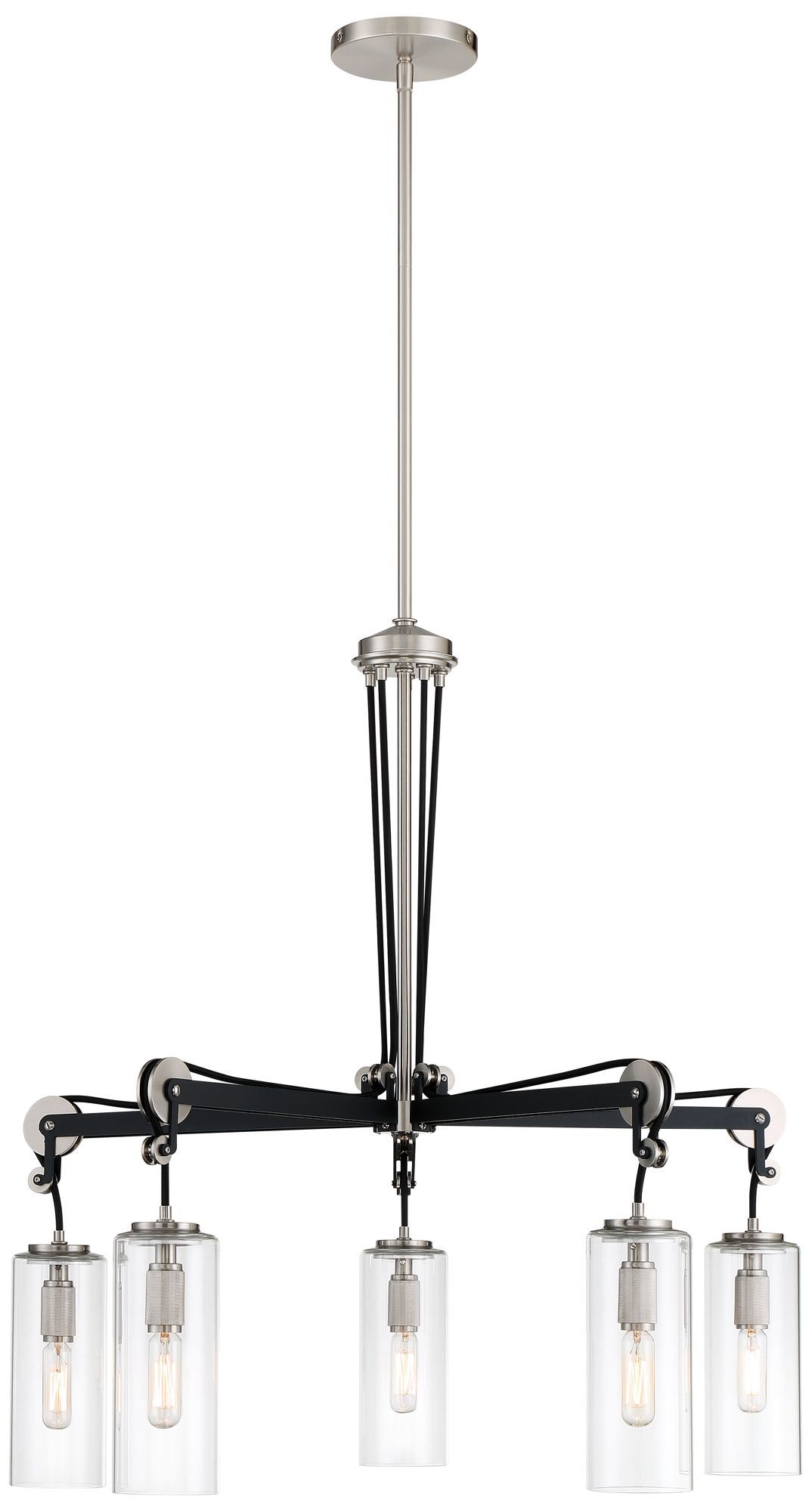Image 2 Minka-Lavery Pullman Junction 5-Light Coal and Nickel Chandelier