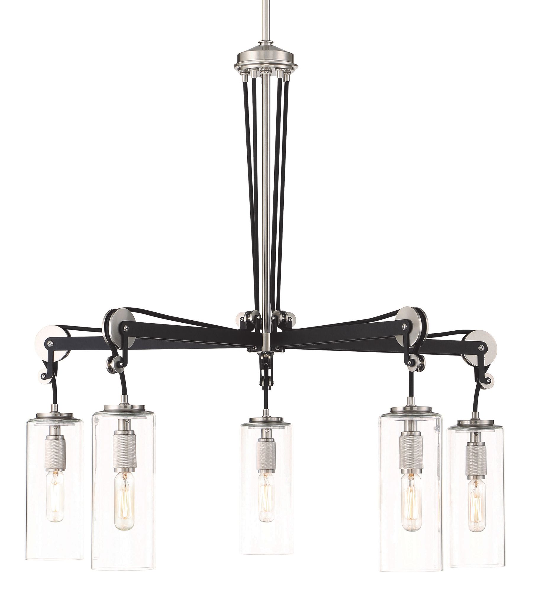Image 3 Minka-Lavery Pullman Junction 5-Light Coal and Nickel Chandelier more views