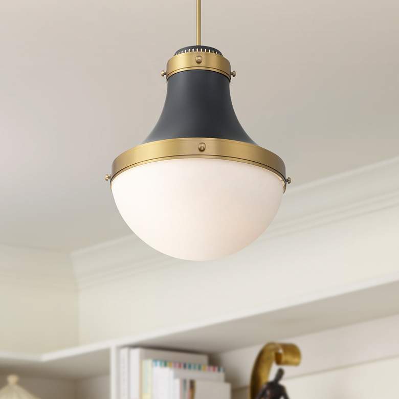 Image 1 Minka Lavery Purelight 1-Light 16.25-in Brass and Black Pending Lighting