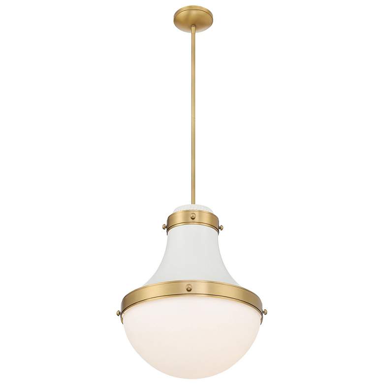 Image 1 Minka Lavery Purelight 1-Light 16.25-in Brass and Cream Pending Lighting