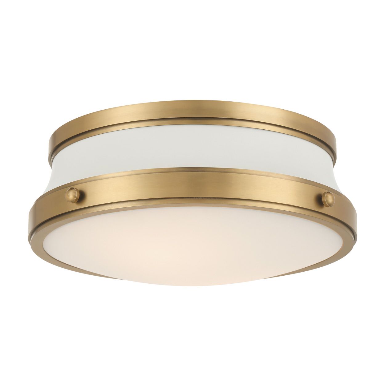 Image 3 Minka Lavery Purelight 2-Light 15-in Brass and White Flush Mount with Shade more views