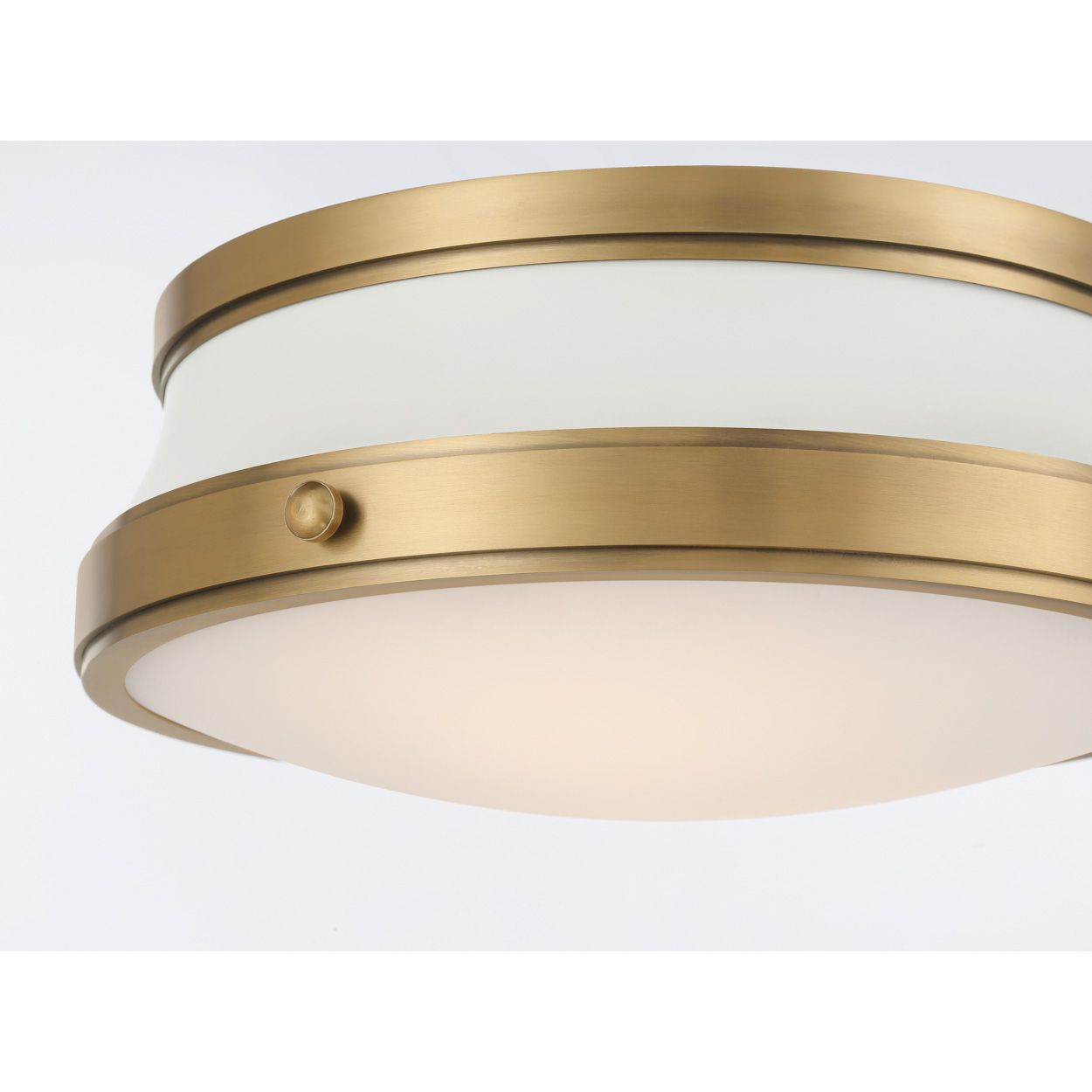 Image 5 Minka Lavery Purelight 2-Light 15-in Brass and White Flush Mount with Shade more views