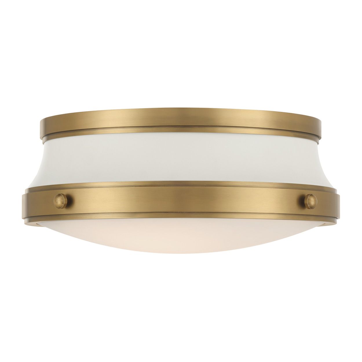 Image 6 Minka Lavery Purelight 2-Light 15-in Brass and White Flush Mount with Shade more views