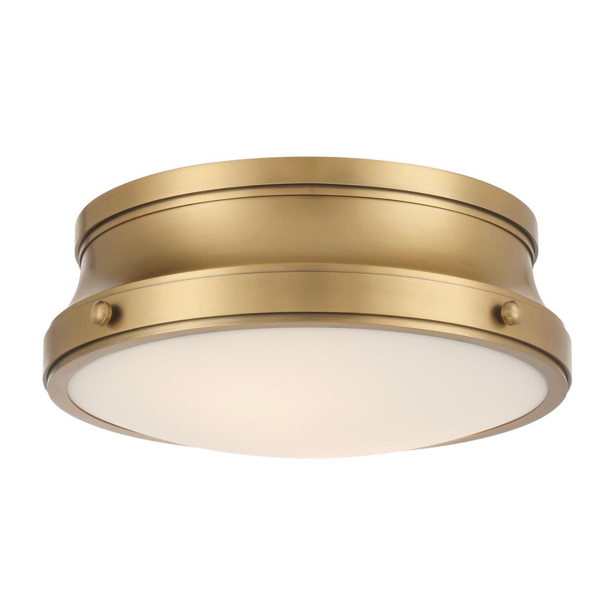 Image 3 Minka Lavery Purelight 2-Light 15-in Legacy Brass Flush Mount with Shade more views